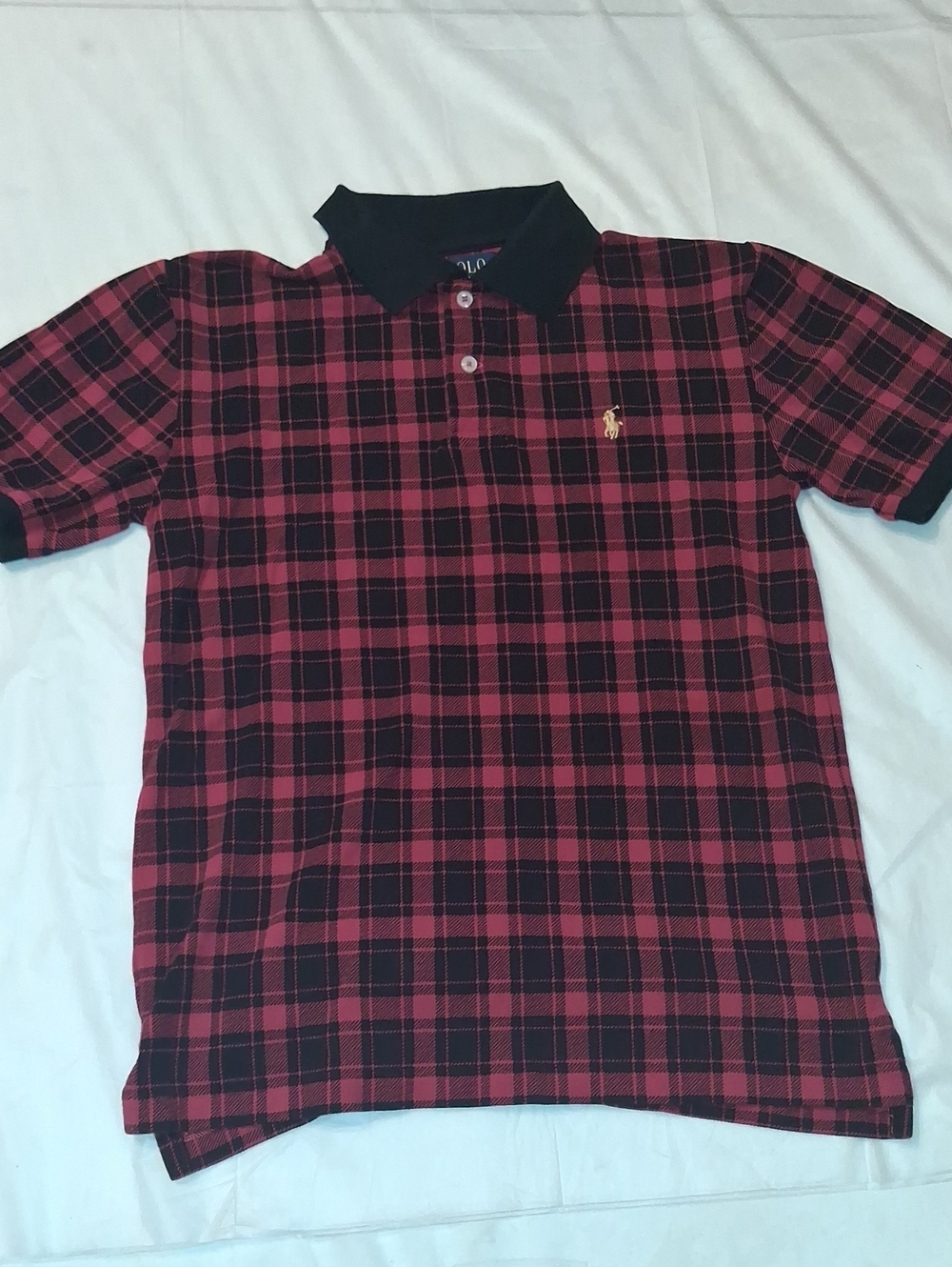 Boy Polo by Ralph Lauren Black & Red Plaid Short-Sleeve Polo